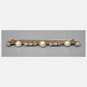 Stabbrosche mit Brillanten und Perlen