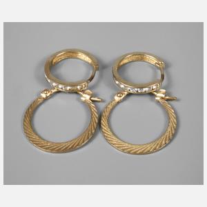 Zwei Paar Creolen Gold