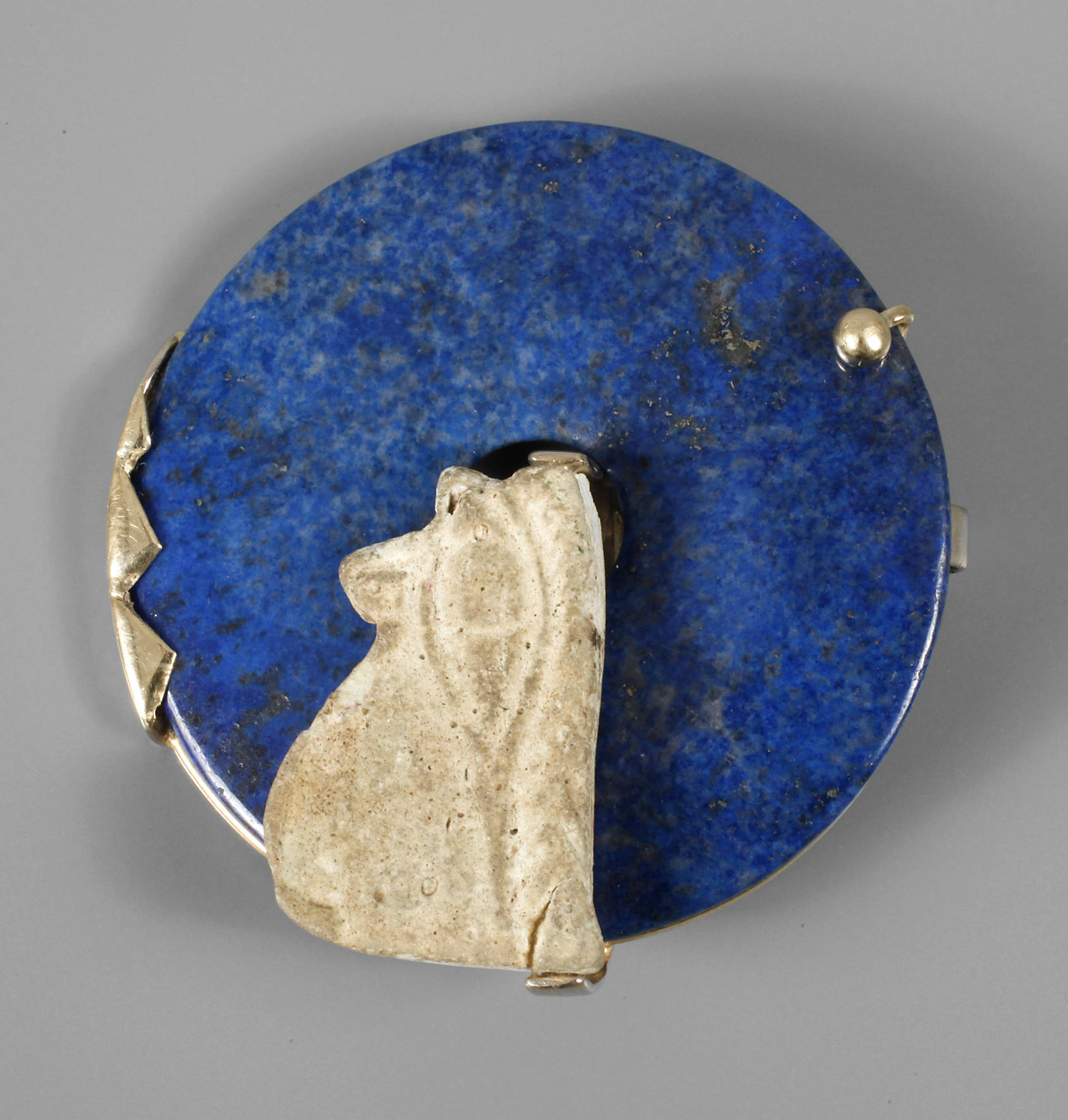 Designanhänger Lapislazuli mit antikem Fragment
