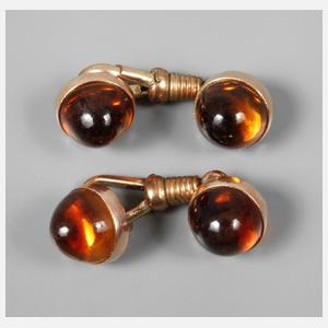 Paar Manschettenknöpfe mit Citrin