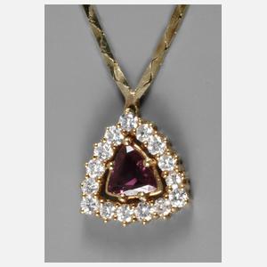 Collier mit Rhodolith und Brillanten