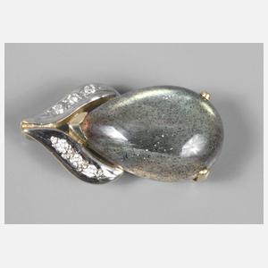 Anhänger mit Labradorit und Diamanten