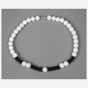 Kette geblitzter Bergkristall mit Dumortierit