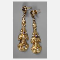 Paar Ohrhänger mit Perlen und Amethysten111