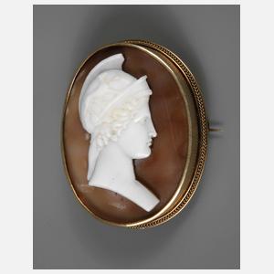 Brosche mit Muschelcamée