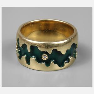 Bandring mit Email und Diamanten