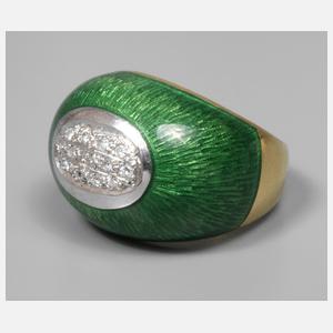 Damenring mit Brillanten und Email