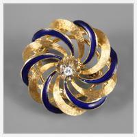 Brosche mit Email und Brillantbesatz111