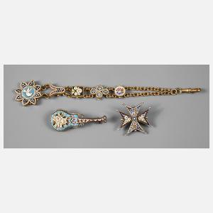 Schmuck Konvolut Mikromosaik