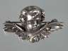 Brosche mit Engelskopf