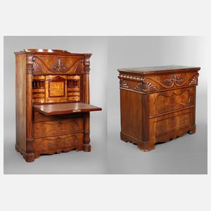 Außergewöhnlicher Biedermeiersekretär mit Kommode