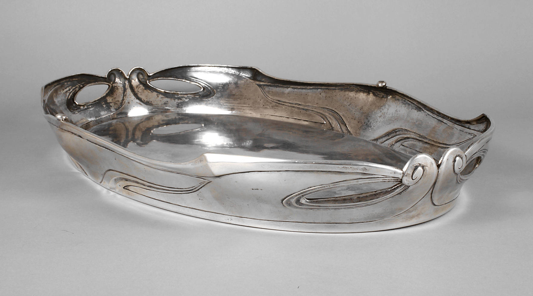 Silber großes Jugendstiltablett