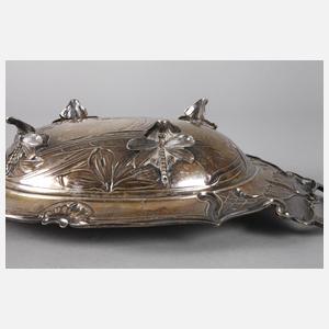 Silberschale mit Schmetterlingen