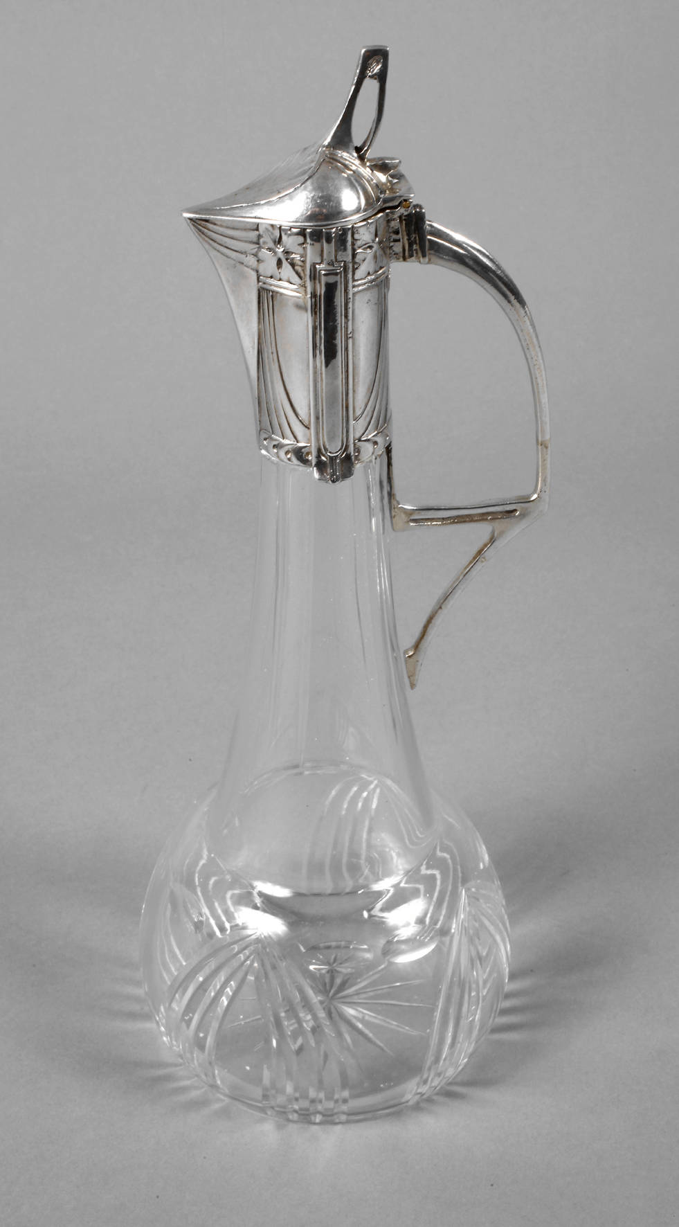 Karaffe Jugendstil mit Silbermontierung