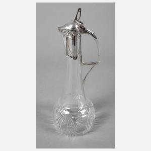 Karaffe Jugendstil mit Silbermontierung