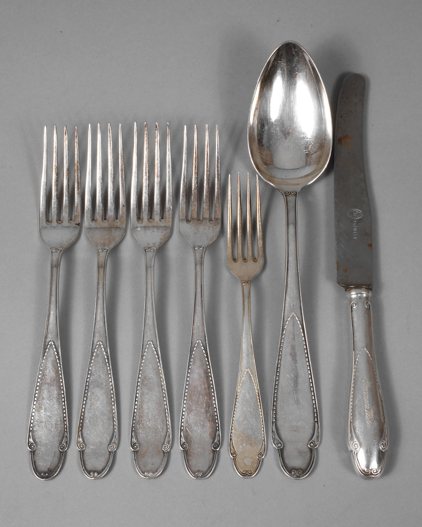 Sieben Besteckteile Ernst Riegel