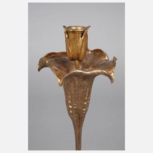 Paar Bronze-Kerzenleuchter Jugendstil