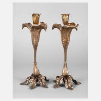 Paar Bronze-Kerzenleuchter Jugendstil111