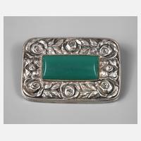 Jugendstilbrosche mit grünem Achat111