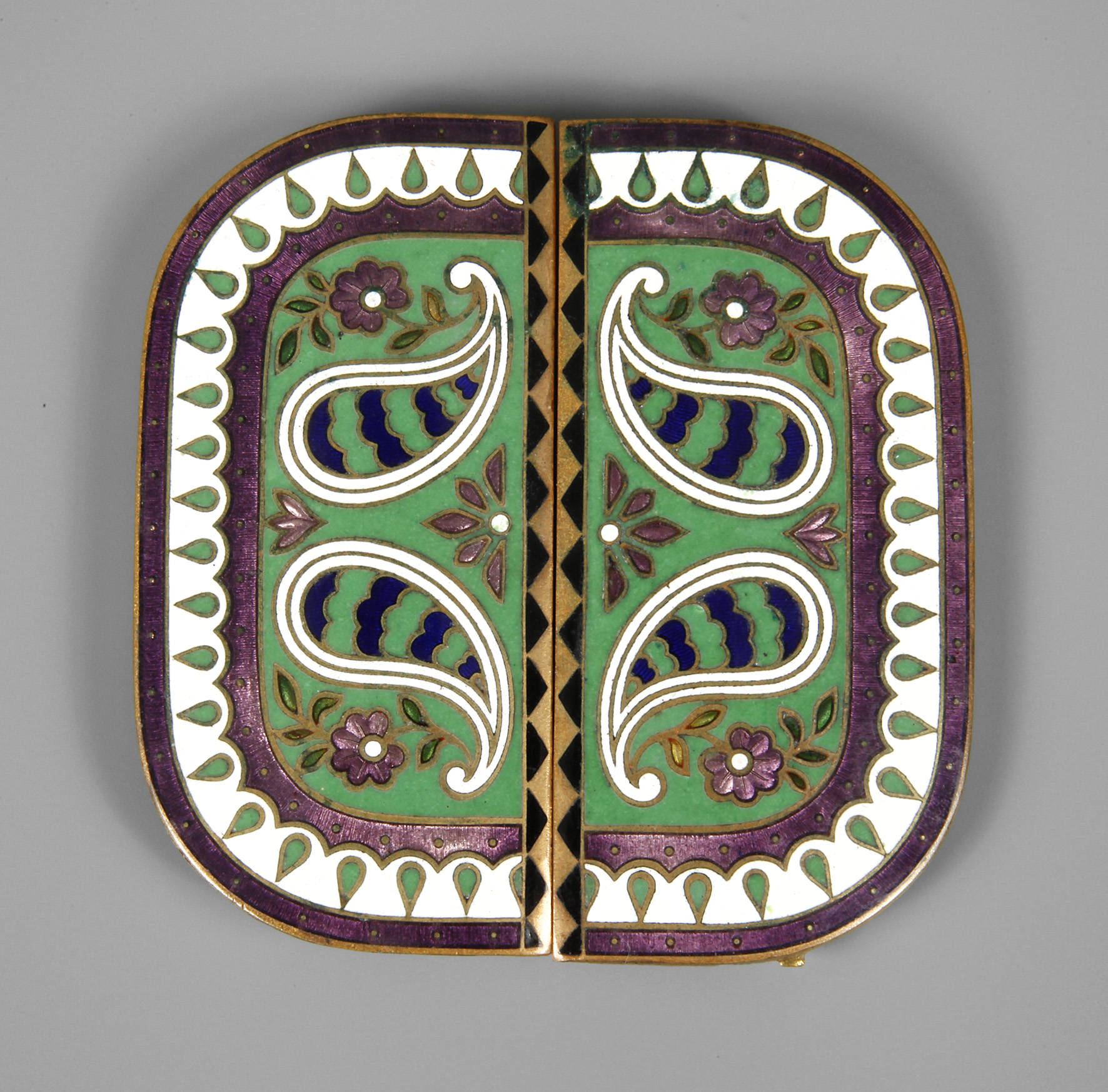 Gürtelschliesse mit Emaileinlage