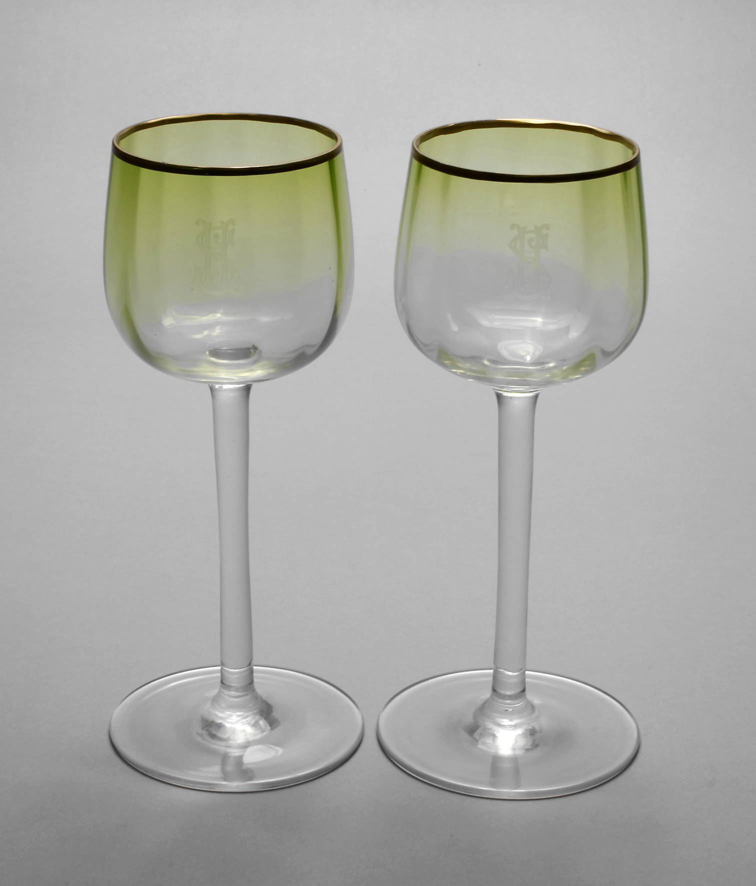 Meyr´s Neffe Paar Stängelgläser Jugendstil