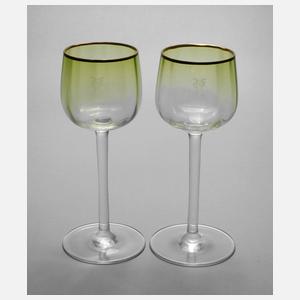 Meyr´s Neffe Paar Stängelgläser Jugendstil