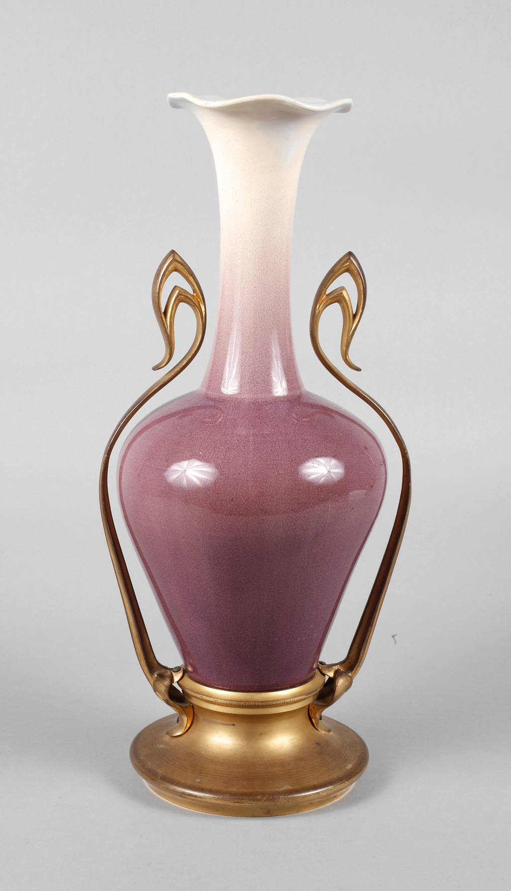 Jugendstilvase mit Bronzemontierung