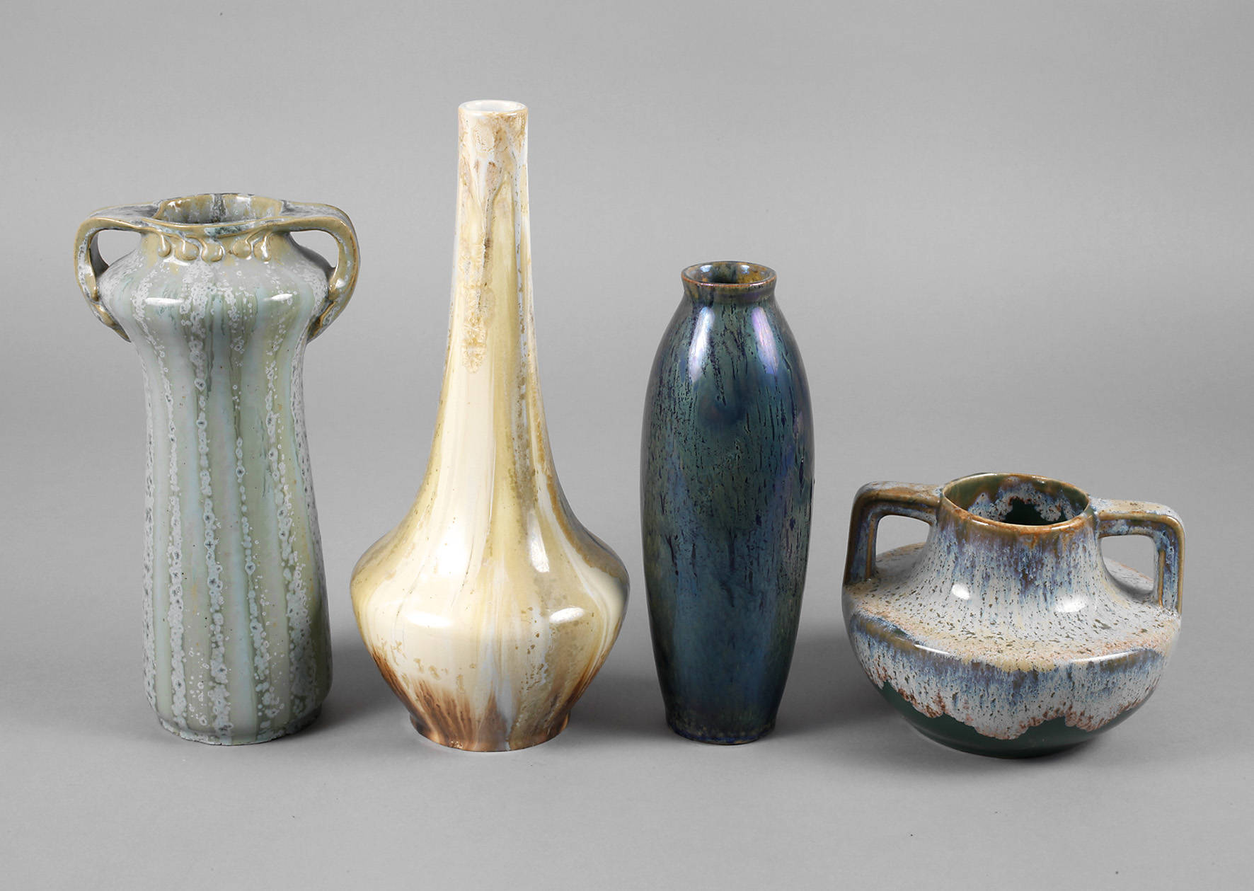 Vier Laufglasurvasen