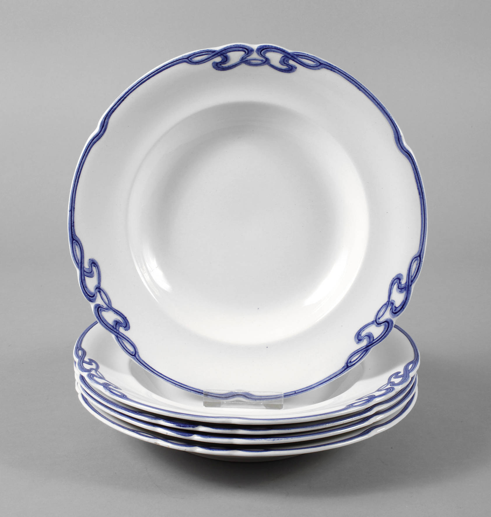 Villeroy & Boch fünf Suppenteller ”Blaue Olga”