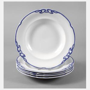 Villeroy & Boch fünf Suppenteller ”Blaue Olga”