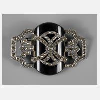 Markasitenbrosche mit Onyx111