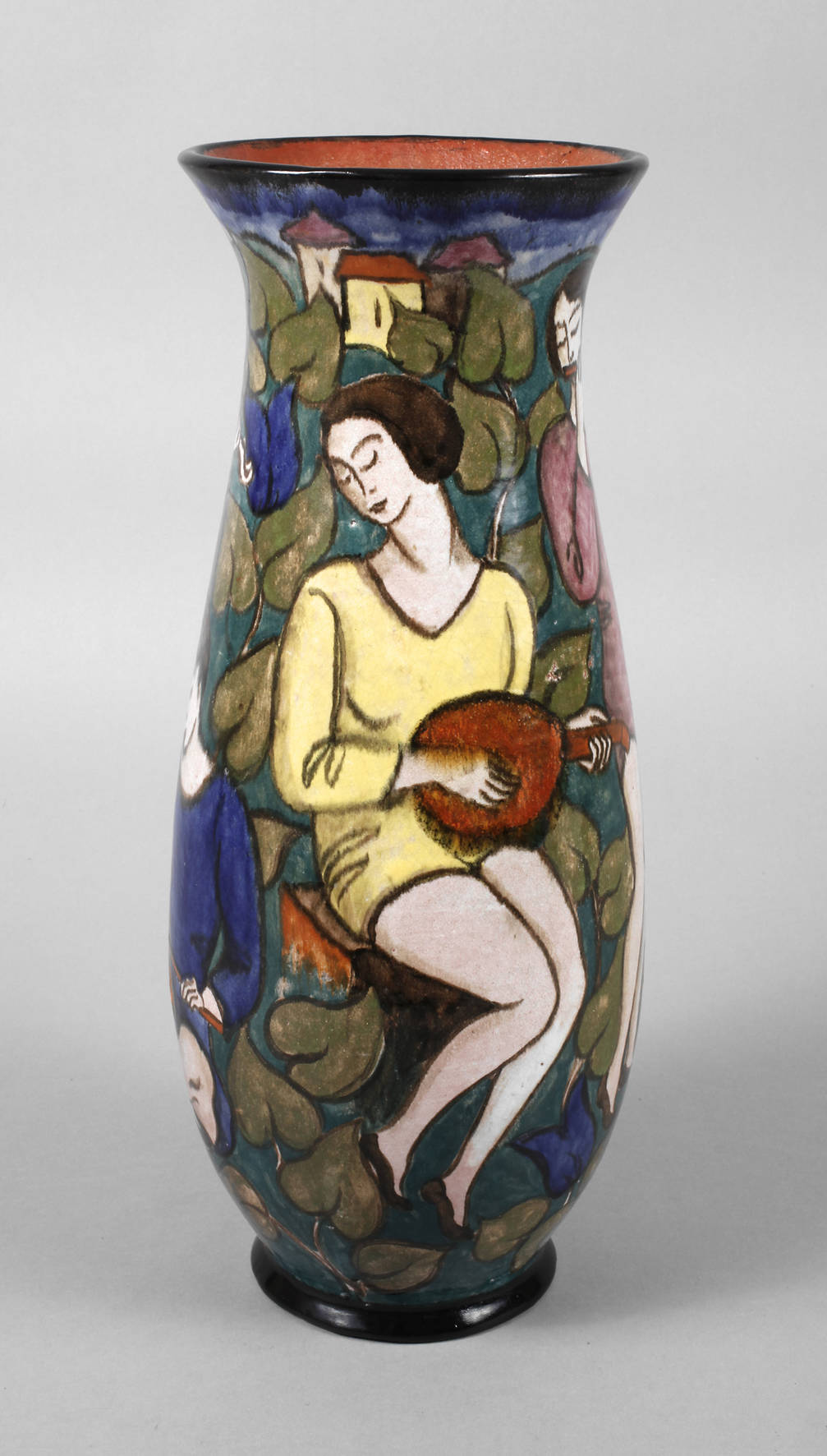 Goldscheider Wien Vase Musikanten