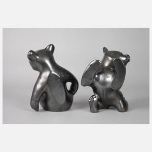 Paar Buchstützen als Bären