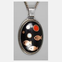 Anhänger mit Email an Silberkette111