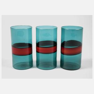 Murano drei Becher ”A fasce”