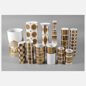 Rosenthal zwölf Vasen Bjørn Wiinblad