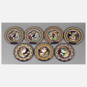 Rosenthal sieben Weihnachtsteller Bjørn Wiinblad