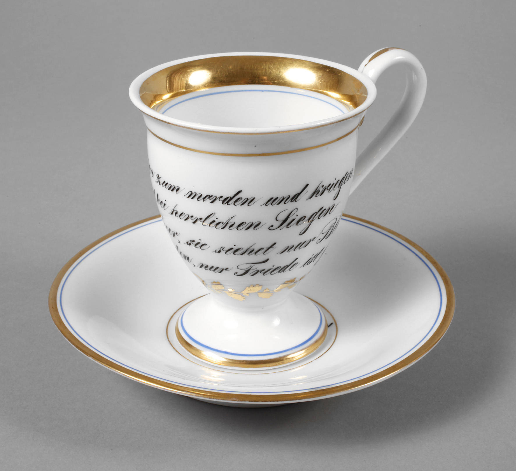 KPM Berlin Spruchtasse Biedermeier