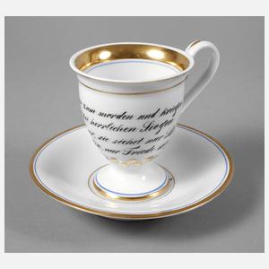 KPM Berlin Spruchtasse Biedermeier