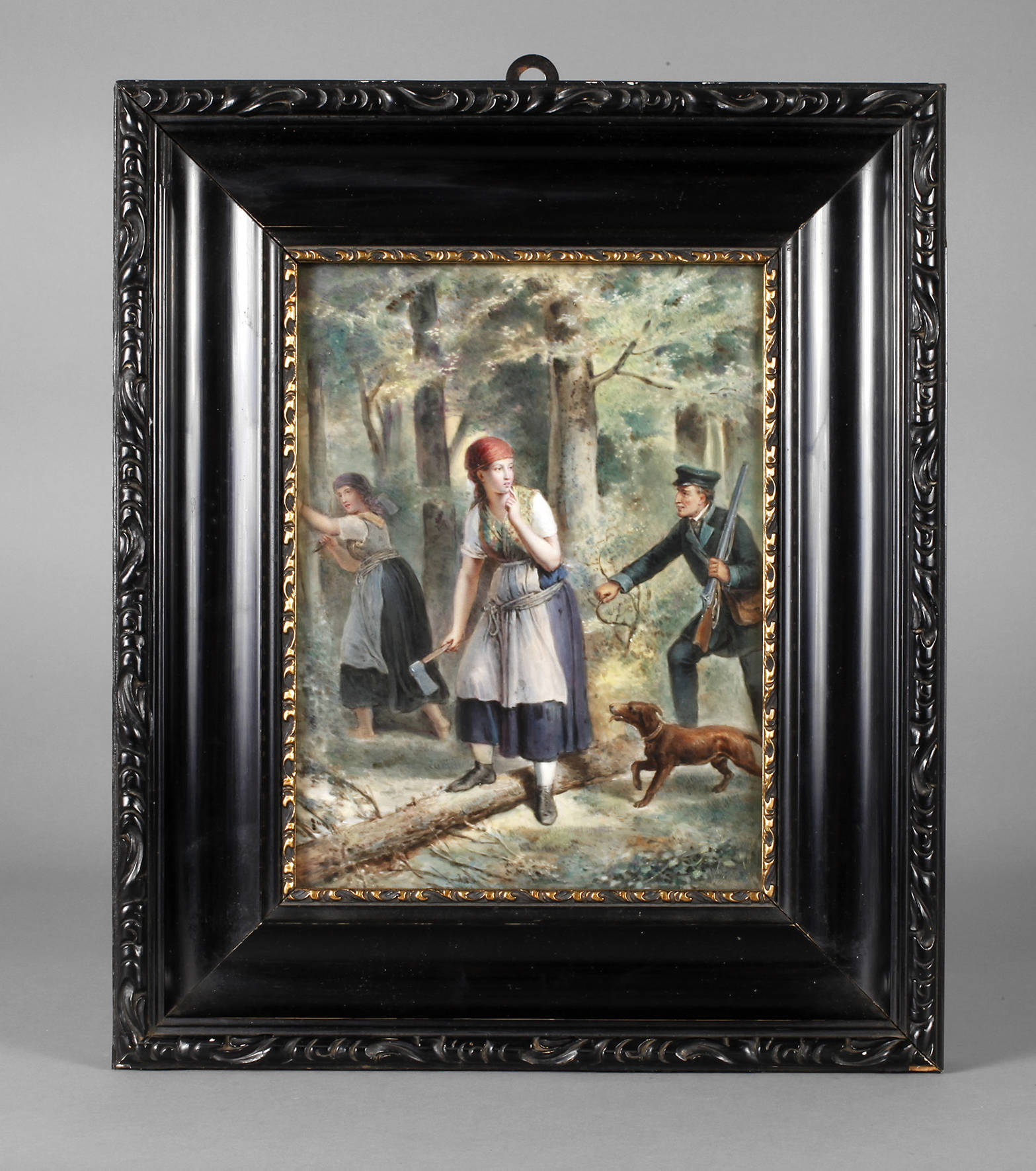 KPM Berlin Porzellanbildplatte ”Die Reisigdiebinnen”