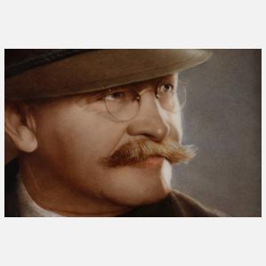 Porzellanbildplatte Jägerportrait