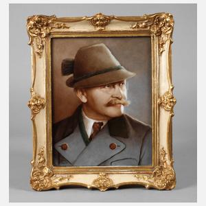 Porzellanbildplatte Jägerportrait