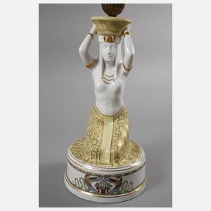 Fraureuth Lampenfuß ägyptische Tempeltänzerin