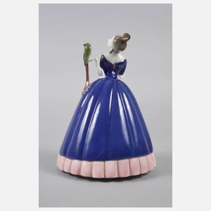 Fraureuth Rokokodame mit Kakadu