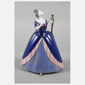 Fraureuth Rokokodame mit Kakadu