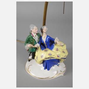 Fraureuth Tischlampe mit Rokokopaar