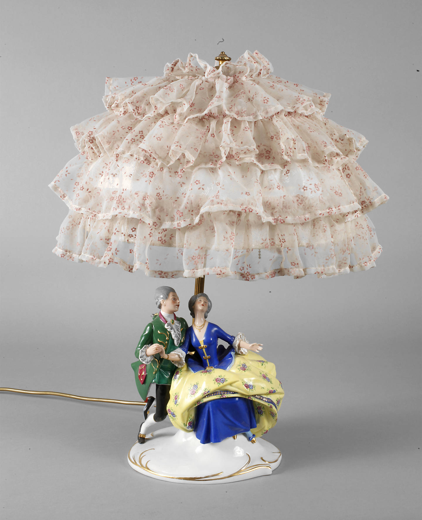 Fraureuth Tischlampe mit Rokokopaar