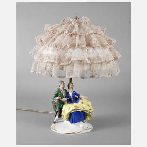Fraureuth Tischlampe mit Rokokopaar