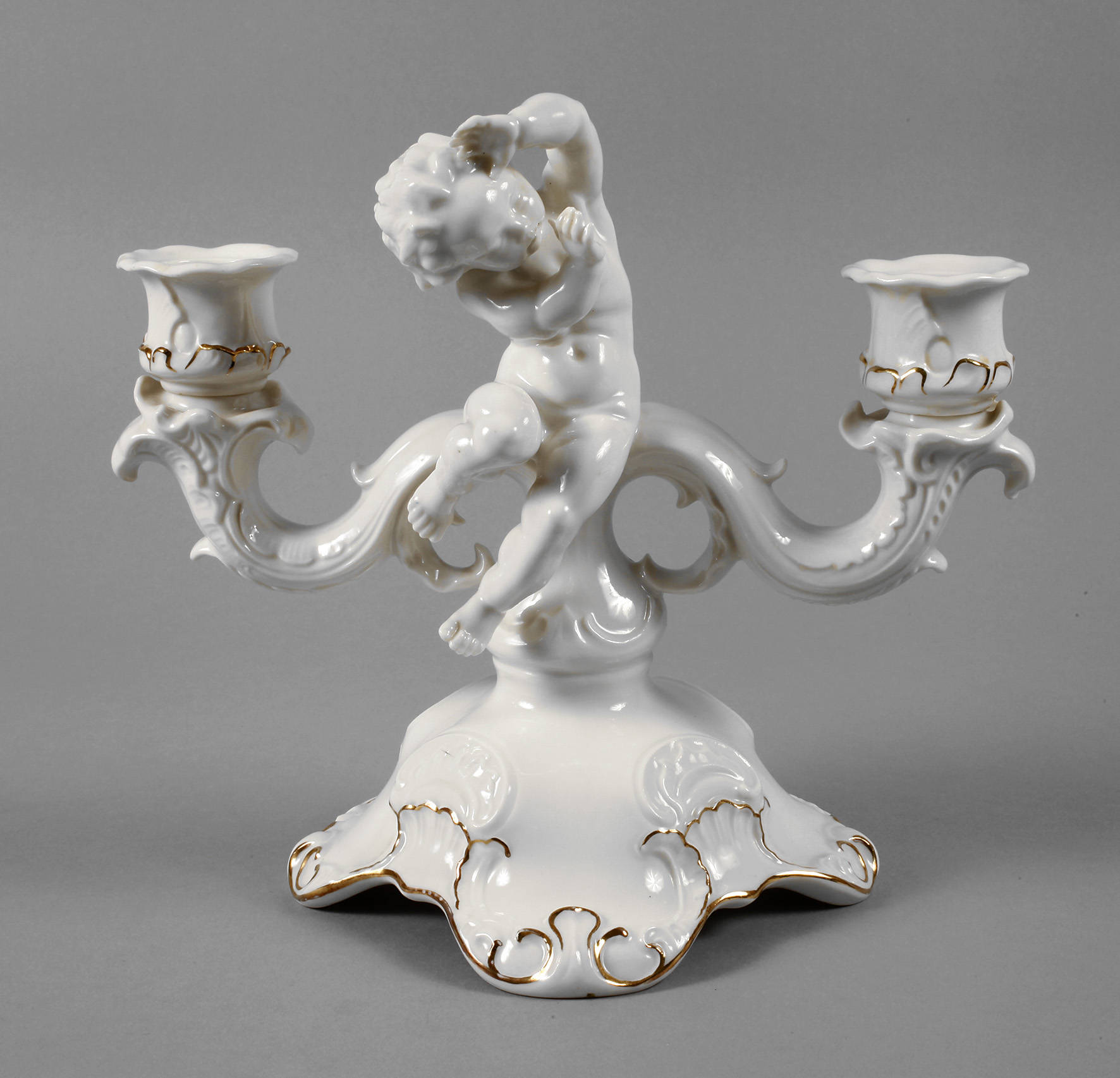 Hutschenreuther Leuchter mit Putto