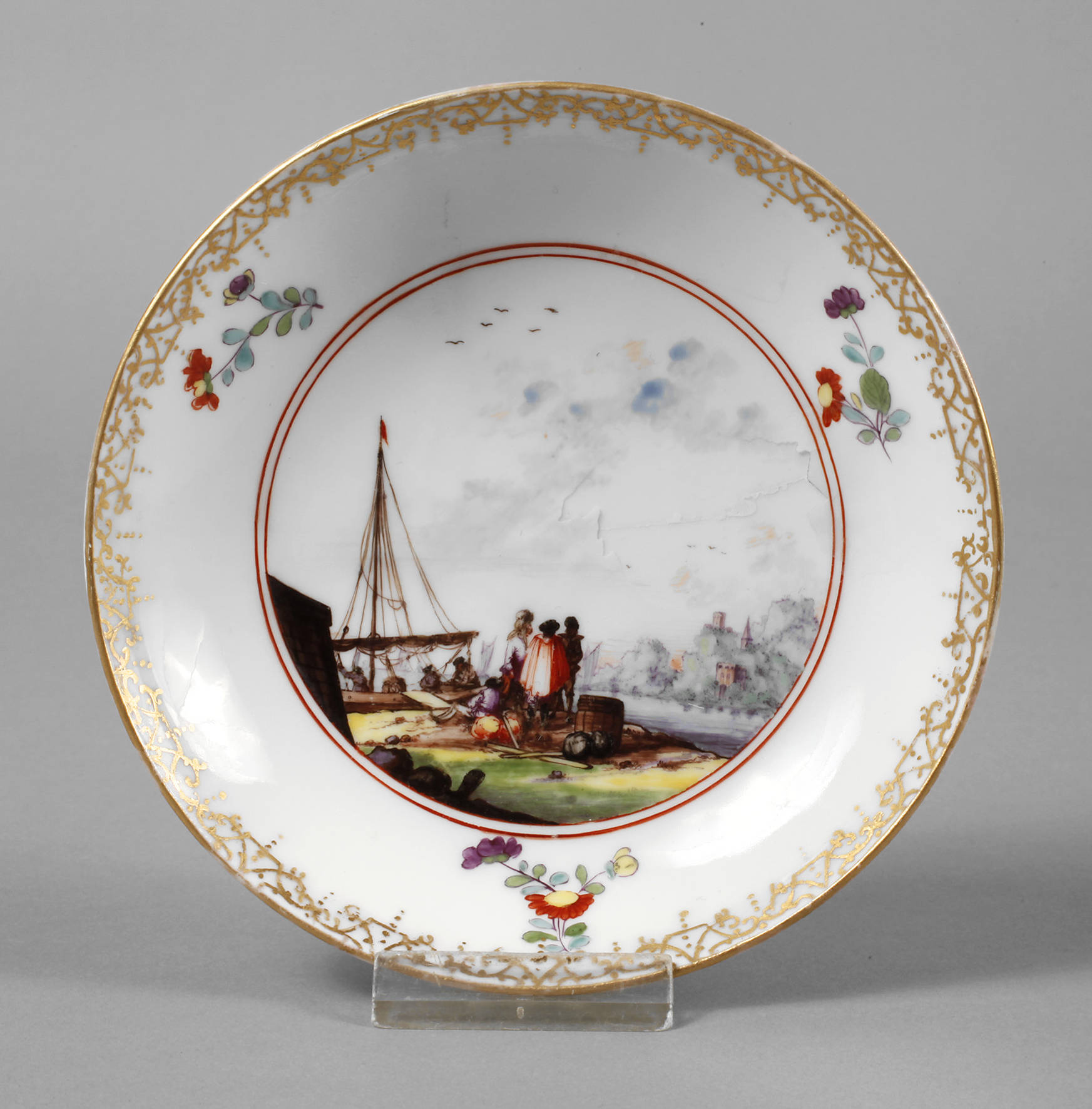 Meissen Teller Kauffahrteiszene